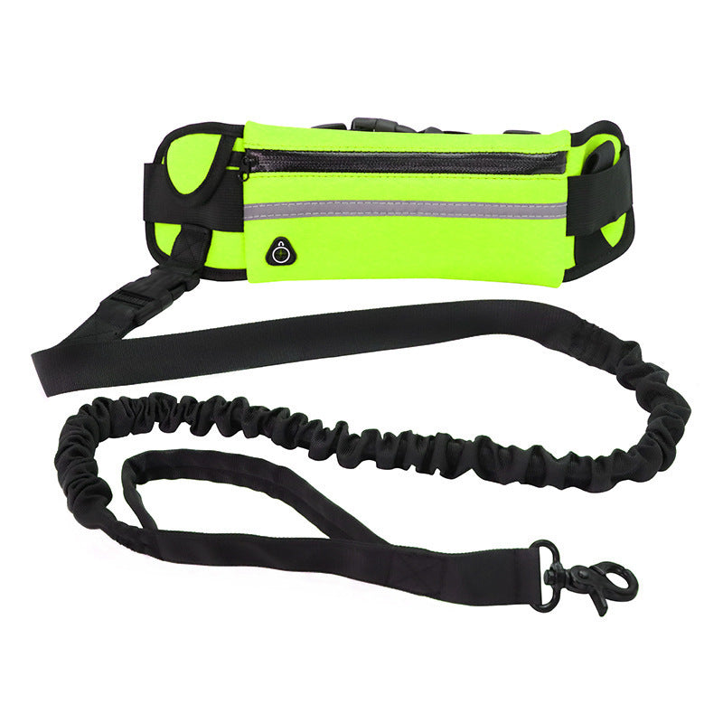 Hands-Free Dog Leash with Bungee, Phone Pocket, & Bottle