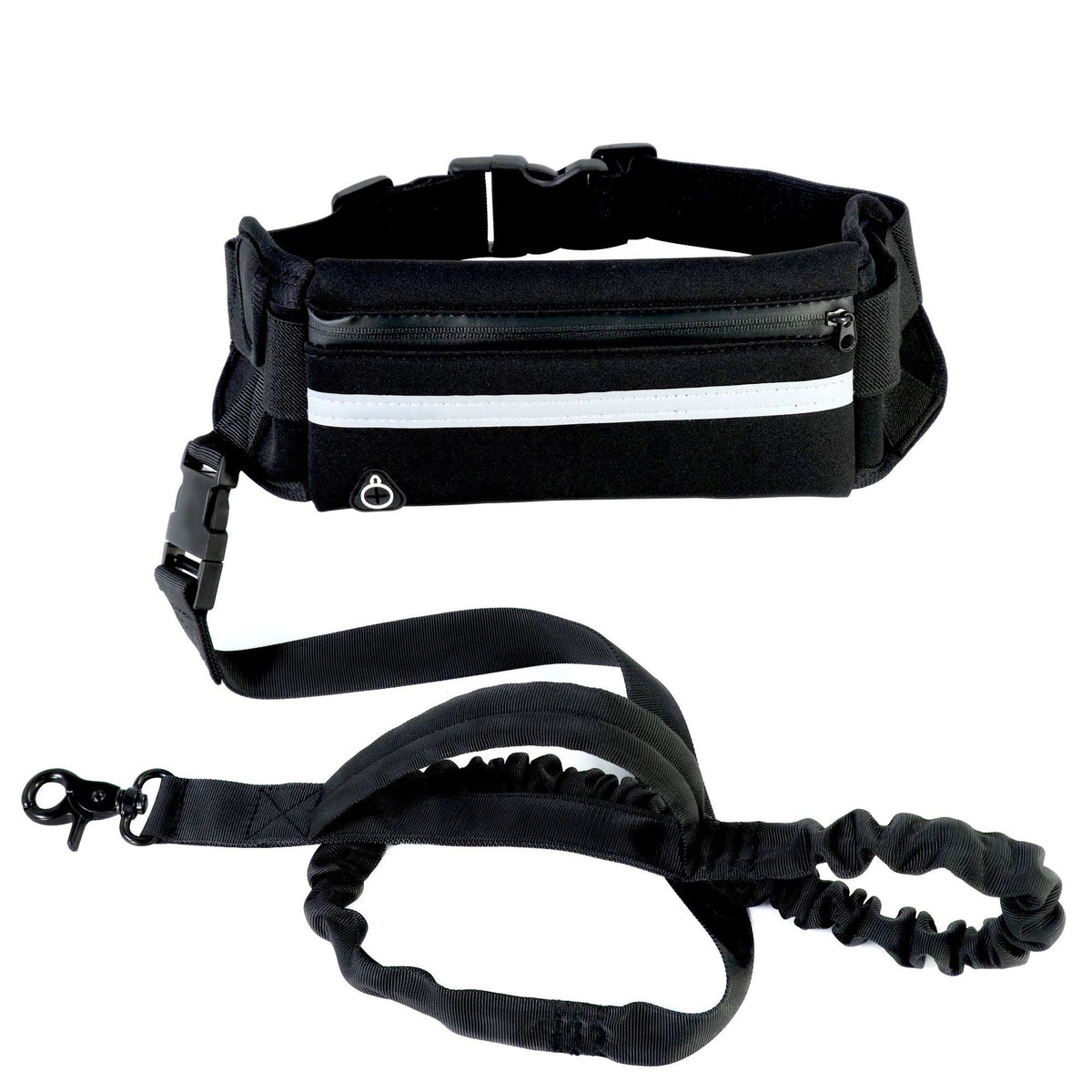 Hands-Free Dog Leash with Bungee, Phone Pocket, & Bottle